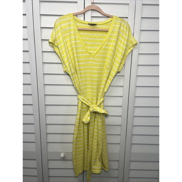Lane Bryant Cap Sleeve V-Neck Tie Waist Stretch Cotton Dress Women's Size 14/16 - Picture 4 of 12
